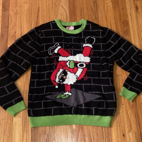 Unisex Party Sweater Dec 25th Dancing Santa Ugly Christmas Light Up Sweater L - Picture 3 of 11